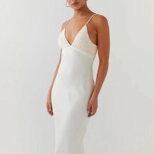 Peppermayo white satin dress